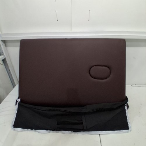 PORTABLE DUAL FOLDING MASSAGE TABLE WITH ADJUSTABLE HEIGHT - 28" WIDE - BROWN (MODEL: MT-296-BROWN) image 3