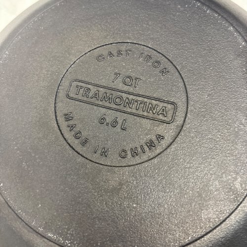 TRAMONTINA PRE-SEASONED CAST IRON KADAI/WOK - 7 QT, 12" - BLACK image 2