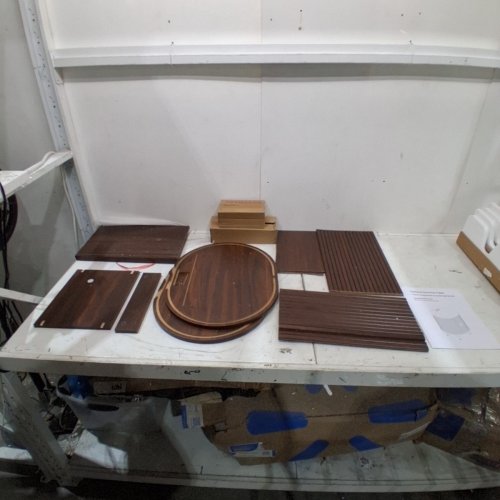 WOODEN ROUND END TABLE WITH STORAGE AND CHARGING STATION - 23.5" - BROWN (MODEL: COT-123-WA) image 3
