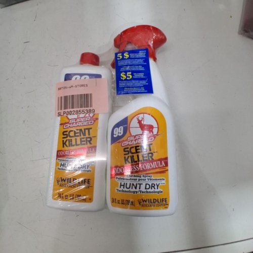 2PC WILDLIFE RESEARCH CENTER SUPER CHARGED HUNT DRY SCENT KILLER SPRAY AND REFILL - 48 OZ TOTAL image 2