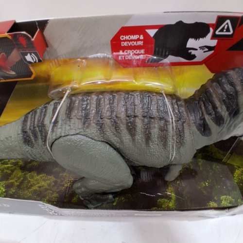 MATTEL ​JURASSIC WORLD REBIRTH POWER DEVOUR TYRANNOSAURUS REX DINOSAUR FIGURE - 21.45" X 8.4" - GREY (MODEL: JGB50) image 3