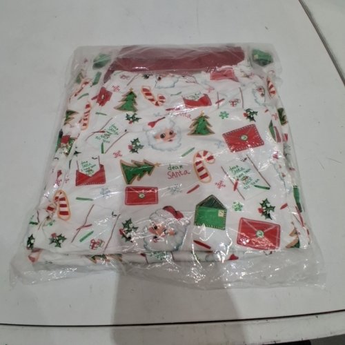 2PC WOMEN'S SWEET PEAS CHRISTMAS PAJAMAS SET - MEDIUM - WHITE/GREEN/RED image 3