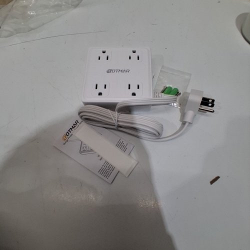GOTMAR FLAT PLUG POWER BAR WITH USB C - 4FT - WHITE (MODEL: WT-2301-PL) image 3