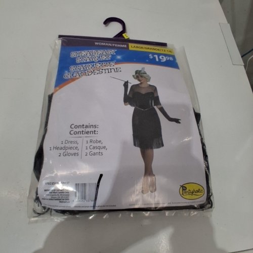 4PC WOMEN'S PARTYHOLICS SPEAKEASY STARLET COSTUME - LARGE (12-14) - BLACK (ITEM: 50041 L) image 2