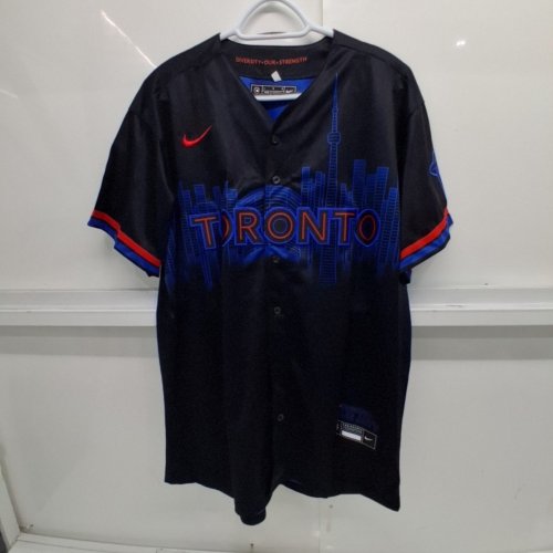 TORONTO BLUE JAYS 2024 CITY CONNECT LIMITED JERSEY - LARGE - BLACK/BLUE/RED image 2