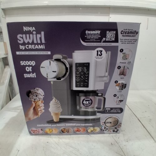 NINJA CREAMI SWIRL 13-IN-1 SOFT SERVE ICE CREAM AND FROZEN TREAT MACHINE - BLACK/GREY/SILVER (MODEL: NC701C) image 4