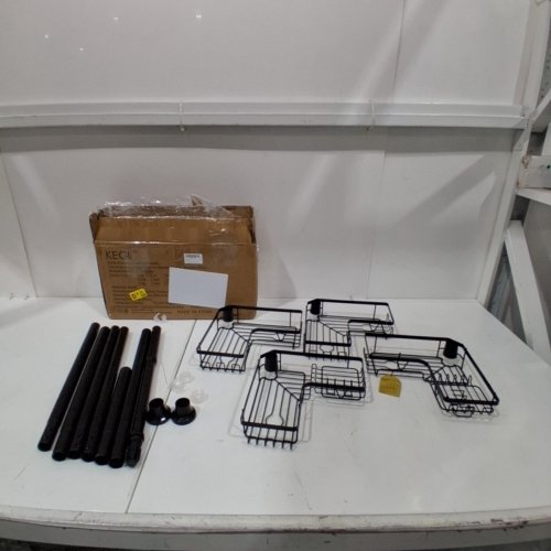 KEGII 4-TIER CORNER TENSION SHOWER FLOOR CADDY - 25" - 114" - BLACK (MODEL: BSC080) image 2