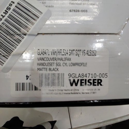 3PC WEISER VANCOUVER AND HALIFAX HANDLESETS WITH SMART KEY - MATTE BLACK (MODEL#9GLA84710-005) image 2