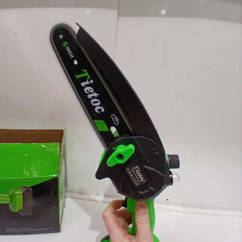TIETOC 6" CORDLESS MINI HANDHELD CHAINSAW WITH 21V BATTERY - 880W - GREEN image 2