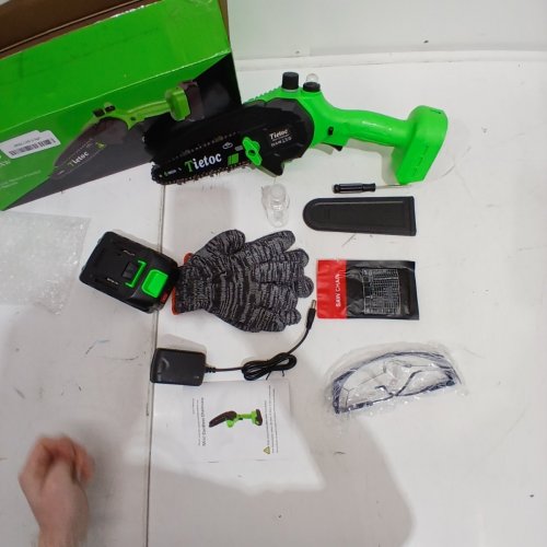 TIETOC 6" CORDLESS MINI HANDHELD CHAINSAW WITH 21V BATTERY - 880W - GREEN image 4