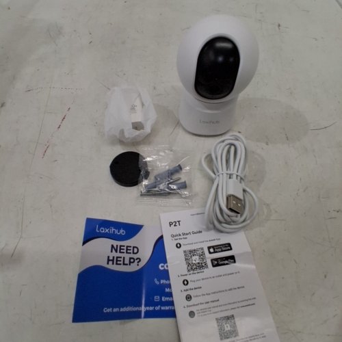 LAXIHUB 360° VIEW 2K SMART CAMERA WITH PHONE APP, PAN/TILT, MOTION & SOUND DETECTION, NIGHT VISION, TWO-WAY AUDIO, WORKS WITH ALEXA - WHITE (MODEL: P2T) image 3