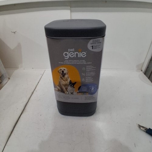 PET GENIE DOG WASTE ODOR CONTROL DISPOSAL PAIL - 18.5" - GREY (MODEL: ‎I000824) image 2
