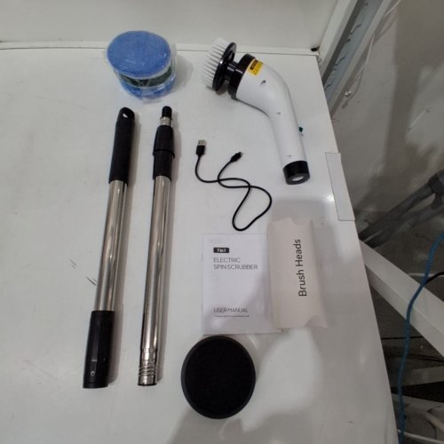 ELECTRIC SPIN SCRUBBER - 30W, 5 V - REPLACEABLE BRUSH HEADS - WHITE (MODEL: A10-D) image 3