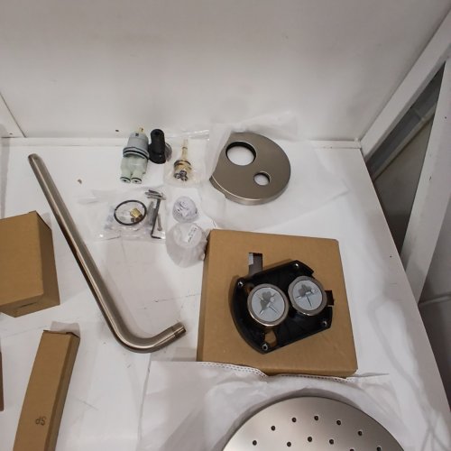 DELTA MODERN MONITOR 14 SERIES SHOWER WITH RAINCAN HAND SHOWER AND ROUGH VALVE - brushed nickel (MODEL: 342702) image 3