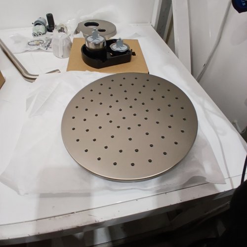 DELTA MODERN MONITOR 14 SERIES SHOWER WITH RAINCAN HAND SHOWER AND ROUGH VALVE - brushed nickel (MODEL: 342702) image 5