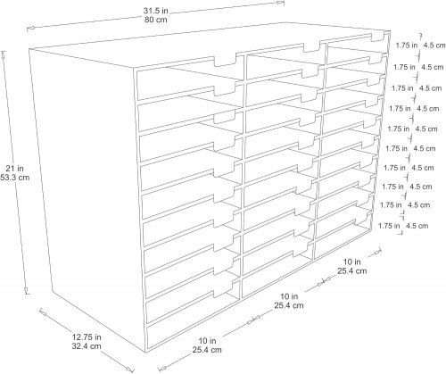 CLASSROOM KEEPERS 30-SLOT MAILBOX - BLUE (MODEL: 1318) image 2
