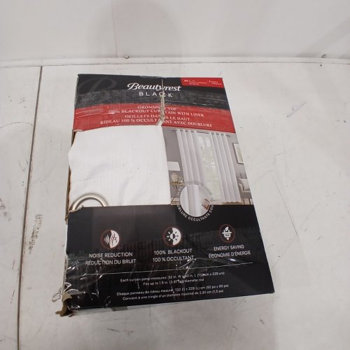 (2 PANEL) BEAUTYREST GROMMET TOP BLACKOUT CURTAIN WITH LINER - 52" X 90" - WHITE (MODEL:6699105 image 3