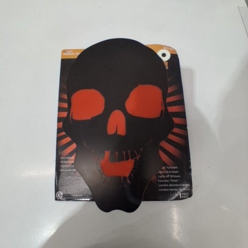 RADIANT SHADOWS LIGHT-UP SKULL DECORATION - BLACK AND RED (ITEM: 554475) image 2