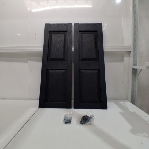 2PC LIFETIME VINYL RAISED PANEL VINYL SHUTTERS 12'' X 35'' BLACK image 2