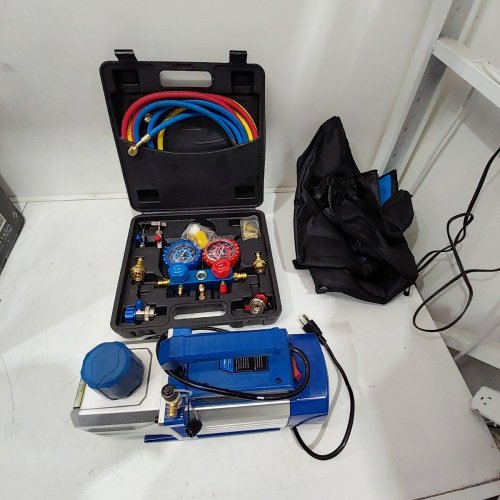 VIVOHOME DOUBLE STAGE HVAC VACUUM PUMP WITH MANIFOLD GAUGE SET - 5 CFM, 110 V, 1/2 H/P (375W) - BLUE (MODEL: VB240) image 3