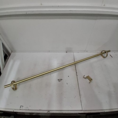ADJUSTABLE CURTAIN ROD WITH MOUNTING BRACKETS - UP TO 87" - GOLD TONE image 3