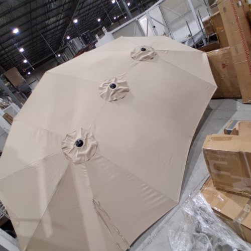 COSTWAY 15FT DOUBLE-SIDED TWIN OUTDOOR PATIO UMBRELLA - BEIGE - (MODEL: NP10209MS) image 2