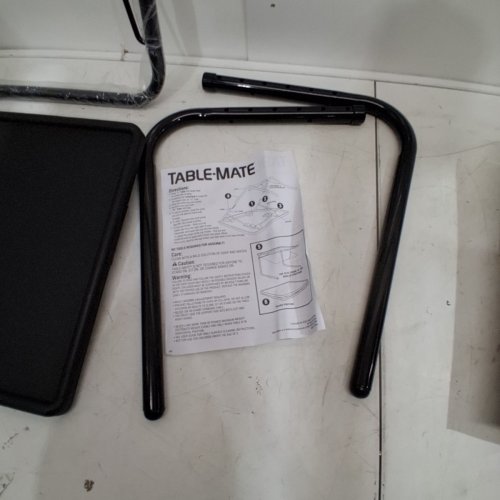 TABLE-MATE ADJUSTABLE FOLDING TABLE WITH CUP HOLDER - BLACK (MODEL: 3350SL) image 4