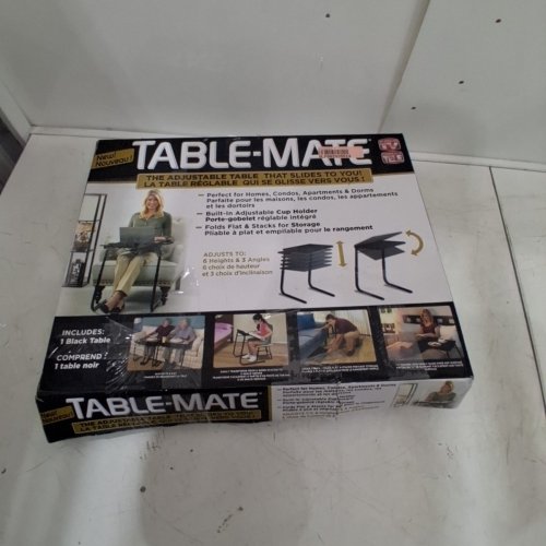 TABLE-MATE ADJUSTABLE FOLDING TABLE WITH CUP HOLDER - BLACK (MODEL: 3350SL) image 6