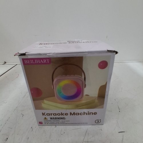 PORTABLE MINI BLUETOOTH SPEAKER & KARAOKE MACHINE WITH 2 MICROPHONES - PINK (MODEL: K29) image 5
