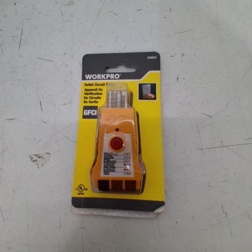 WORKPRO GFCI OUTLET CIRCUIT TESTER - FOR 110-125V OUTLETS - YELLOW (MODEL: CA9024) image 4