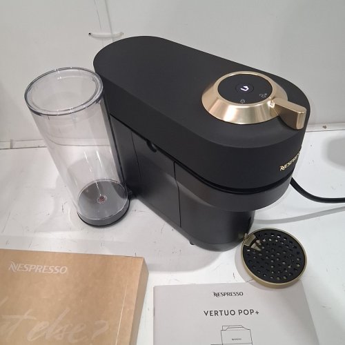 BREVILLE NESPRESSO VERTUO POP+ DELUXE COFFEE AND ESPRESSO MACHINE - MATTE BLACK/GOLD (MODEL: BNV125MTB) image 3