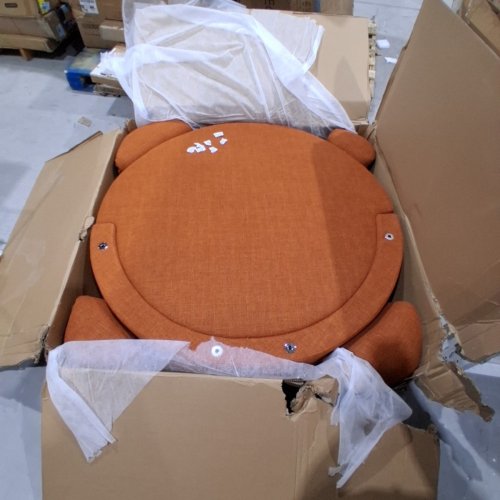 UPHOLSTERED BARREL CHAIR WITH OTTOMAN - ORANGE (MODEL: LJXY25-2208) image 4