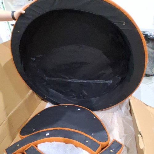 UPHOLSTERED BARREL CHAIR WITH OTTOMAN - ORANGE (MODEL: LJXY25-2208) image 6