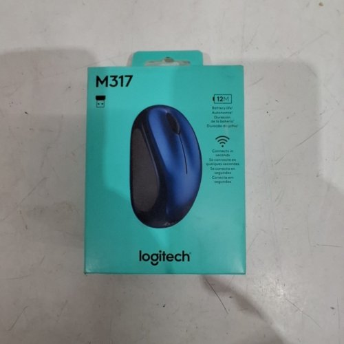 LOGITECH M317 WIRELESS COMPACT ERGONOMIC MOUSE - BLUE - (MODEL: ‎910-002901) image 2