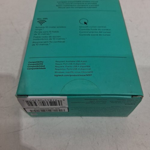 LOGITECH M317 WIRELESS COMPACT ERGONOMIC MOUSE - BLUE - (MODEL: ‎910-002901) image 3