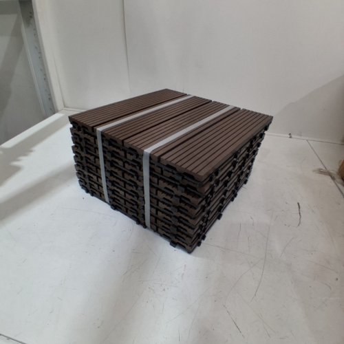 24PK GOLDEN SELECT FAUX WOOD COMPOSITE DECK TILES - 12" X 12" - DARK BROWN image 2