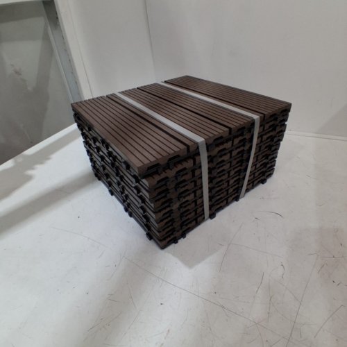 24PK GOLDEN SELECT FAUX WOOD COMPOSITE DECK TILES - 12" X 12" - DARK BROWN image 4