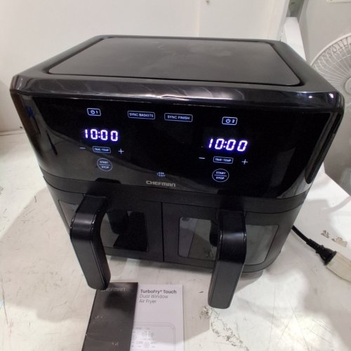 CHEFMAN TURBOFRY TOUCH DUAL-WINDOW AIR FRYER - 6QT - BLACK (MODEL: RJ38-SQPF-3TD8-2W-CA) image 2