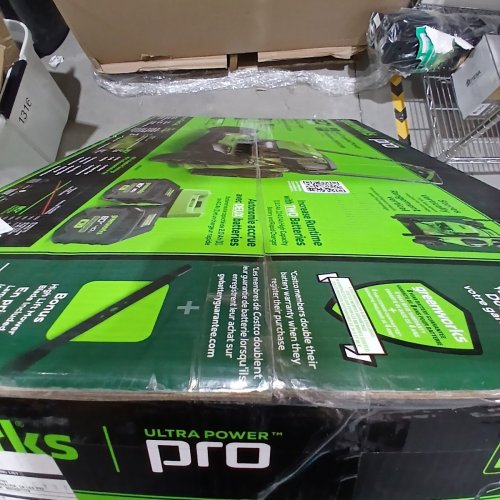GREENWORKS SELF-PROPELLED LAWN MOWER WITH 1 EXTRA BLADE AND BATTERY CHARGING STATION - 80V - 21" - 2.0 AH + 4.0 AH BATTERY - GREEN (MODEL: LMB455) image 4