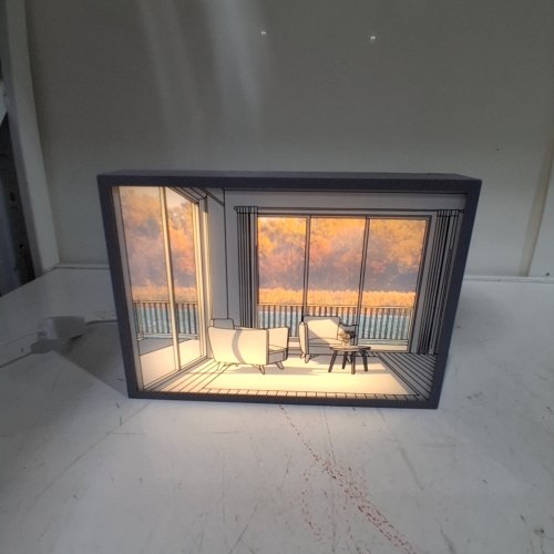 LED LIGHT-UP PICTURE PAINTING FRAME WITH 3 LIGHT MODES - 8.5" X 6" - AUTUMN image 2