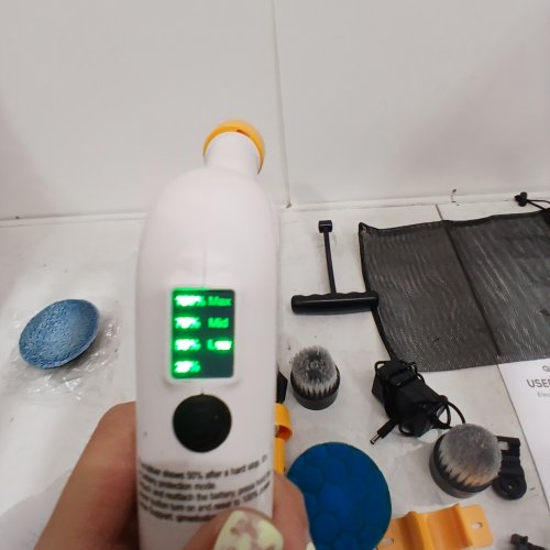 QIMEDO ELECTRIC SPIN SCRUBBER BRUSH WITH AUTO SPRAYER, CORDLESS MULTIPURPOSE CLEANING BRUSH WITH ADJUSTABLE HANDLE - WHITE & YELLOW image 2
