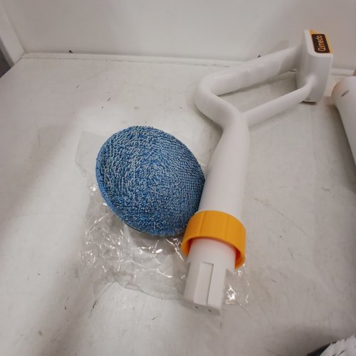 QIMEDO ELECTRIC SPIN SCRUBBER BRUSH WITH AUTO SPRAYER, CORDLESS MULTIPURPOSE CLEANING BRUSH WITH ADJUSTABLE HANDLE - WHITE & YELLOW image 4