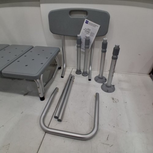 MEDLINE GUARDIAN TRANSFER BENCH WITH BACK & MICROBAN ANTIMICROBIAL TREATMENT - GREY (MODEL: G3-100KBX1) image 3