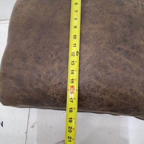 FAUX LEATHER CUSHION - 18" X 23"X 17" - BROWN image 5