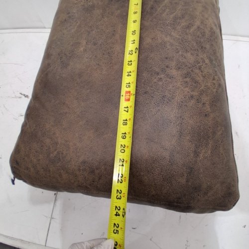 FAUX LEATHER CUSHION - 18" X 23"X 17" - BROWN image 6