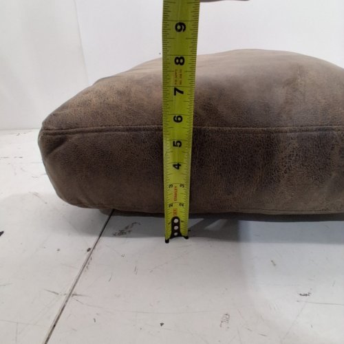 FAUX LEATHER CUSHION - 18" X 23"X 17" - BROWN image 7