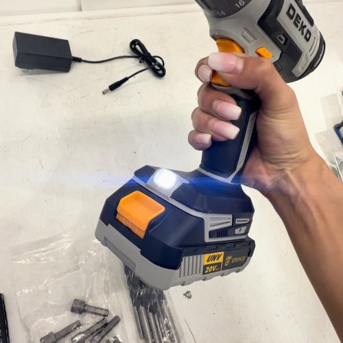 DEKOPRO ELECTRIC CORDLESS POWER DRILL WITH BITS - 20V - GREY/BLACK (MODEL: DKCD20XL02G) image 2