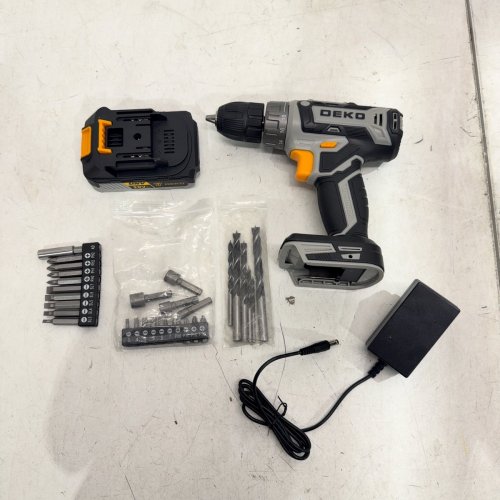 DEKOPRO ELECTRIC CORDLESS POWER DRILL WITH BITS - 20V - GREY/BLACK (MODEL: DKCD20XL02G) image 3