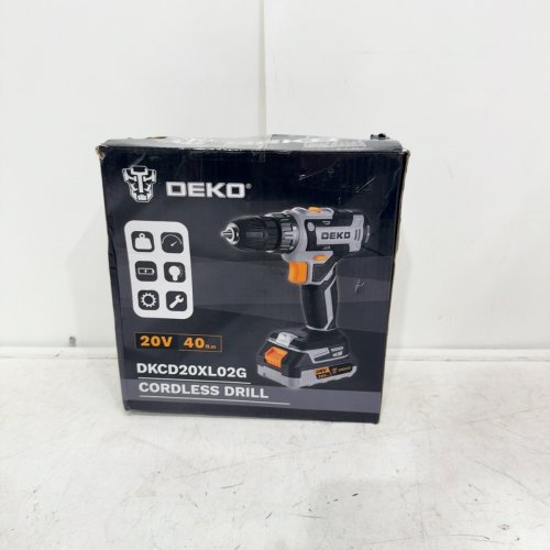 DEKOPRO ELECTRIC CORDLESS POWER DRILL WITH BITS - 20V - GREY/BLACK (MODEL: DKCD20XL02G) image 5