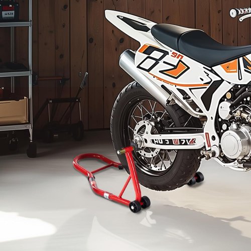 DIRT BIKE STAND - 850 LBS MAX CAPACITY - RED (MODEL: TD-003-05R) image 2